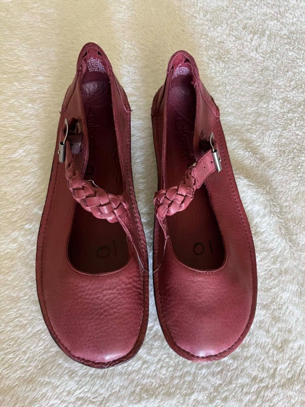 Klogs Temple Zen Komfort Burgundy Leather Mary Jane Women's size 10